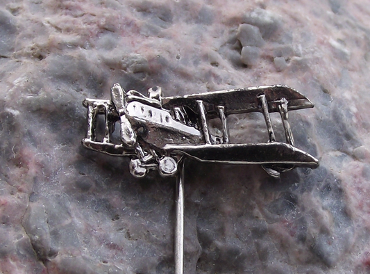 Vintage CSA Czech Airlines Aero A.14 Brandenburg Biplane Pin Badge