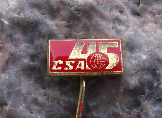 1968 CSA Czechoslovakia Czech Airlines 45th Anniversary Pin Badge