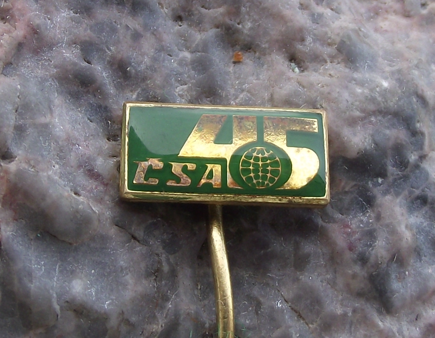 1968 CSA Czechoslovakia Czech Airlines 45th Anniversary Pin Badge