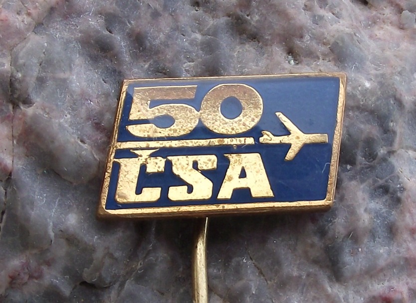 1973 CSA Czechoslovakia Czech Airlines 50th Anniversary Pin Badge