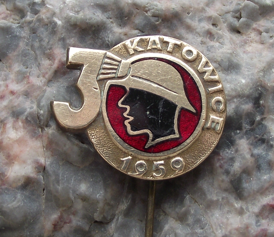 1959 3rd International Miners Trade Union Conference Katowice Poland Pin Badge