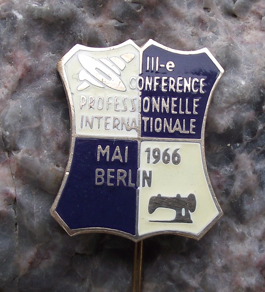 1966 Berlin Textile Workers Trade Union UIS 3rd Conference Pin Badge