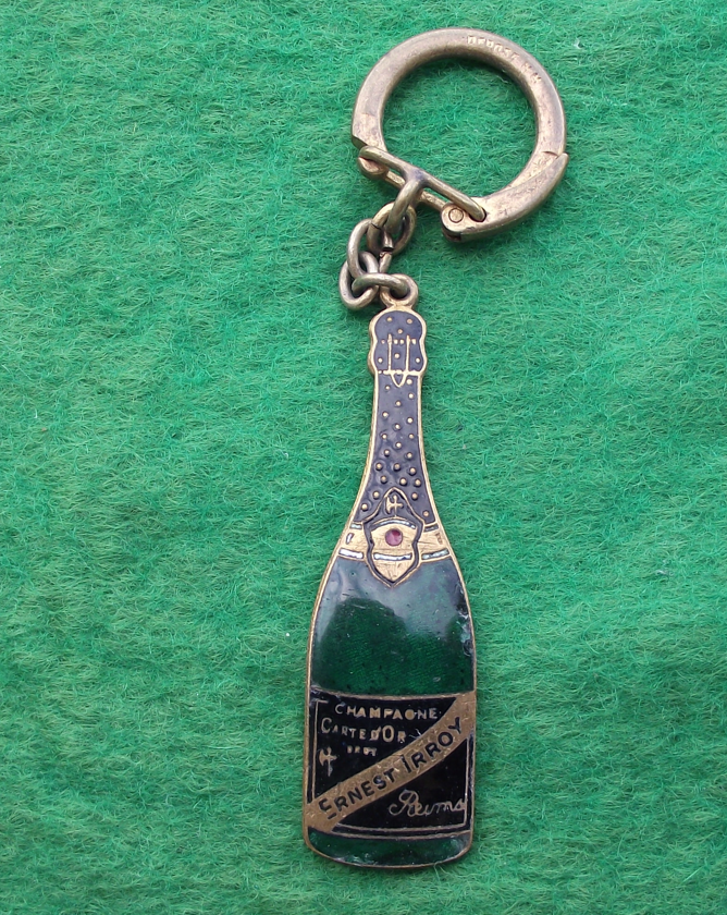 Vintage Ernest Irroy Champagne Bottle Keychain Keyring