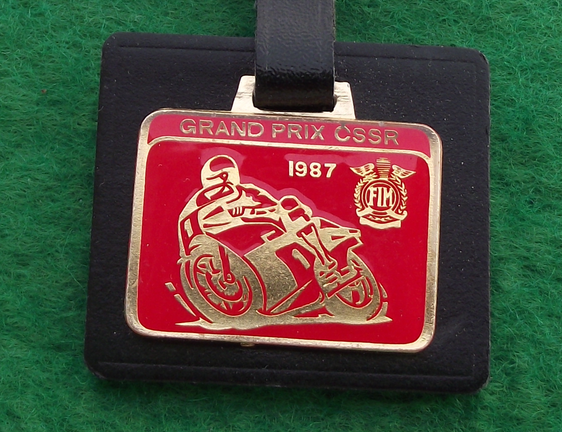 1987 FIM Grand Prix CSSR Brno MotoGP Motorbike Racing Keychain Keyring