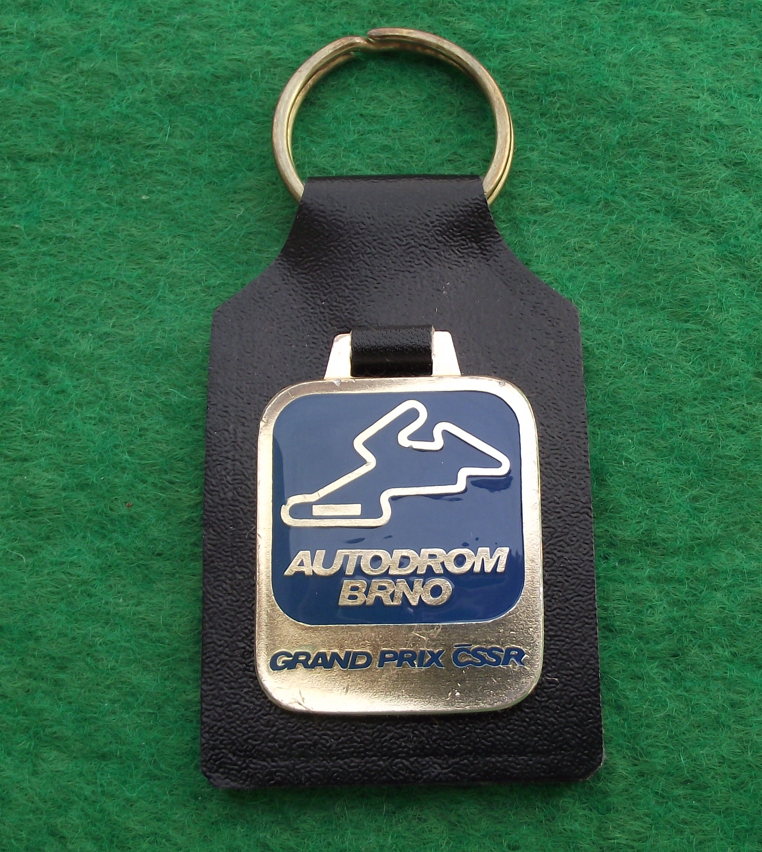 Vintage Autodrom Brno Grand Prix Circuit Czech Motor Racing Keychain Keyring