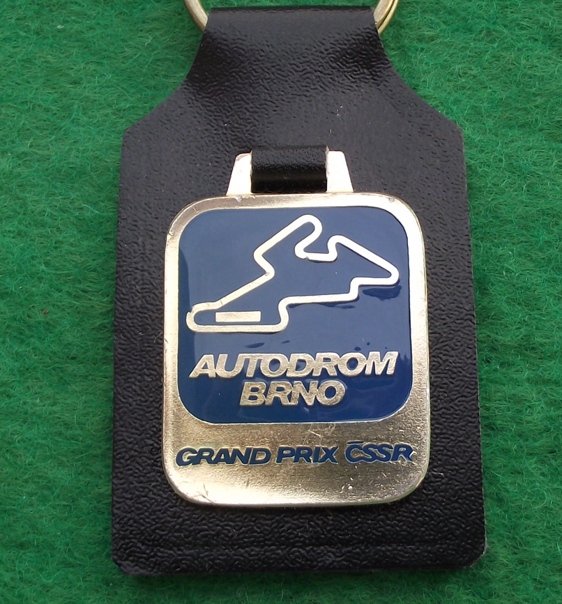 Vintage Autodrom Brno Grand Prix Circuit Czech Motor Racing Keychain Keyring