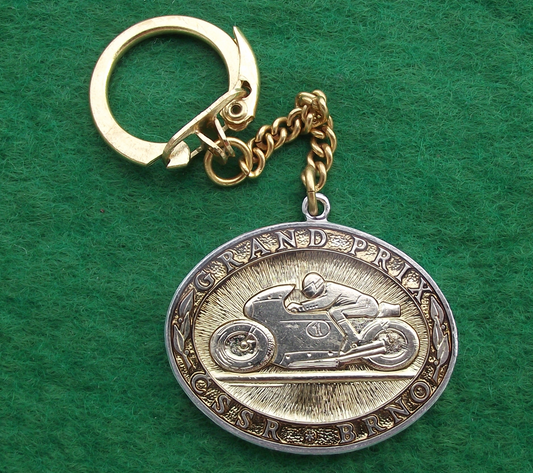 Vintage Grand Prix CSSR Brno MotoGP Motorbike Racing Circuit Keychain Keyring