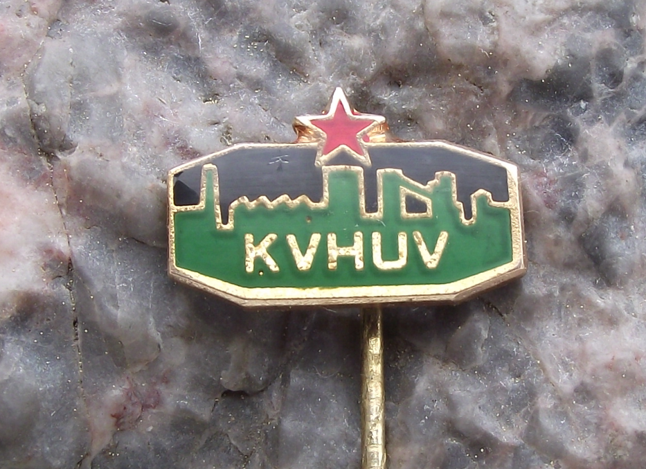 Vintage KVHUV Brown Coal Gas Processing Plant Vresova Czech Pin Badge