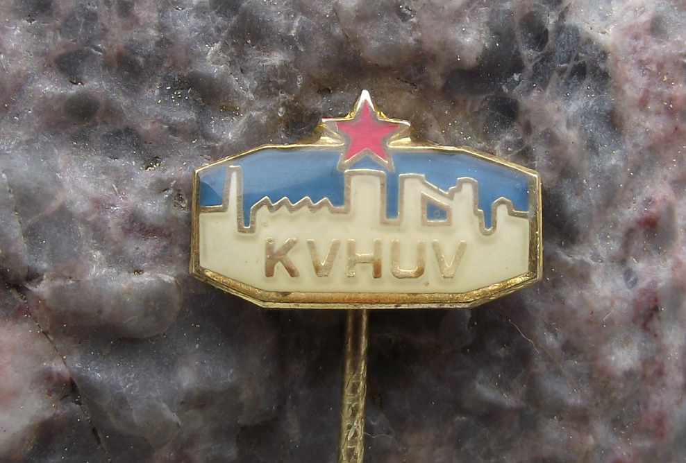 Vintage KVHUV Brown Coal Gas Processing Plant Vresova Czech Pin Badge