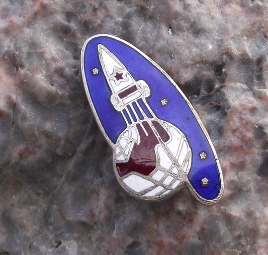 1961 Vostok 1 Yuri Gagarin Space Rocket Orbit Soviet Union Enamel Pin Badge