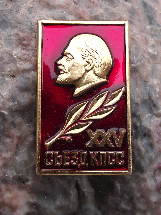 1976 25th Congress of the Communist Party Soviet Union Lenin Branch Pin Badge