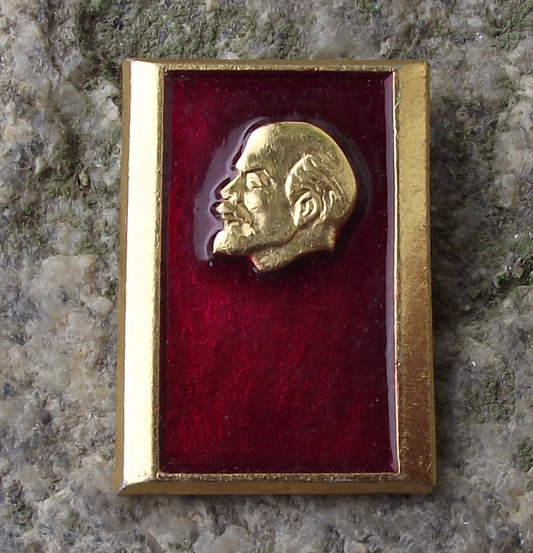 Vintage Vladimir Lenin Soviet Union Russia Face Profile Russian Tablet Pin Badge