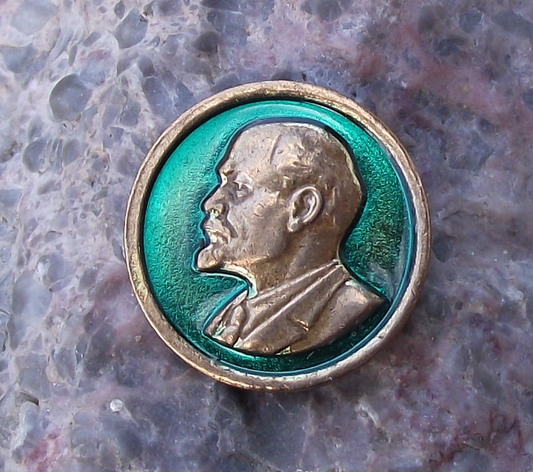 Vintage Early VI Lenin 3D Raised Relief Golden Head Enamel Pin Badge - Badgecrazy