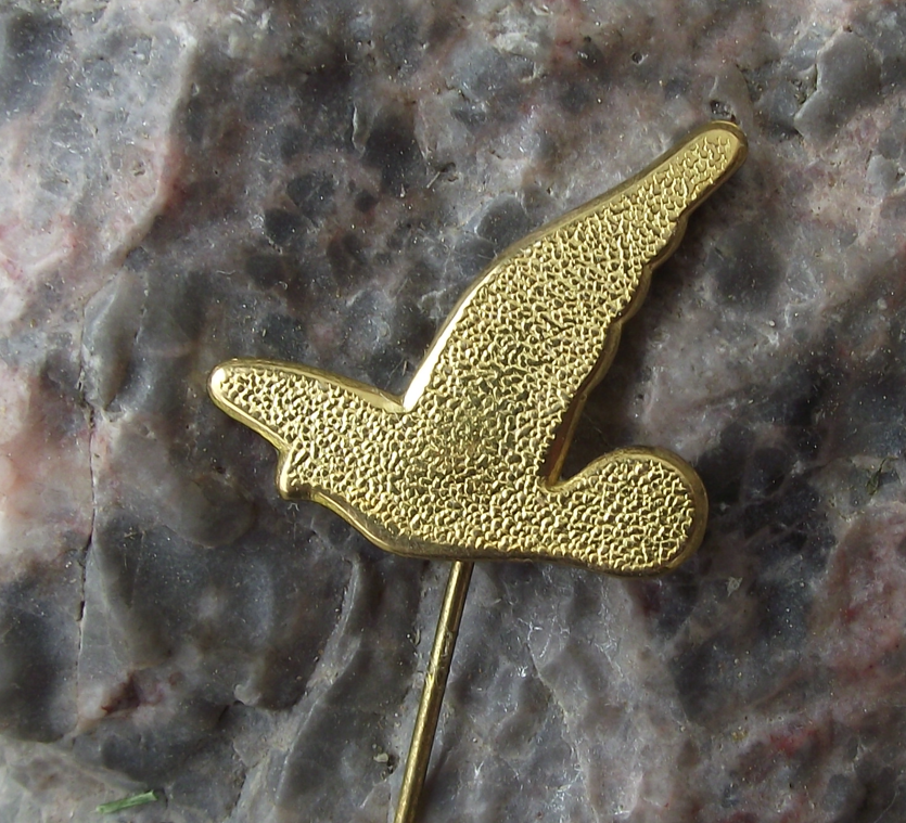 Vintage Czech ODS Civil Democratic Party Dove Logo Pin Badge