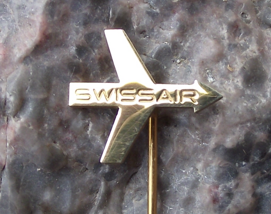 Vintage Swiss Air Swissair Airline Arrow Jet Logo Switzerland Pin Badge