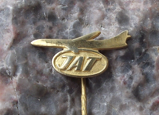 1963 JAT Yugoslavia Serbia Airlines Caravelle Aircraft Logo Pin Badge