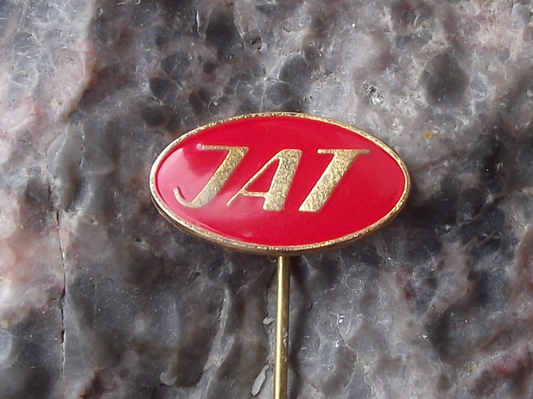 Vintage JAT Yugoslavia Serbia Airlines Red Oval Logo Pin Badge