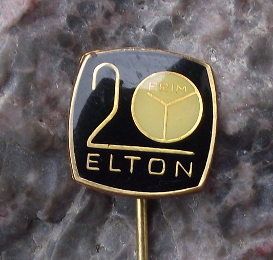 1969 Prim Elton Czechoslovakia Watch Clock Maker 20th Anniversary Pin Badge