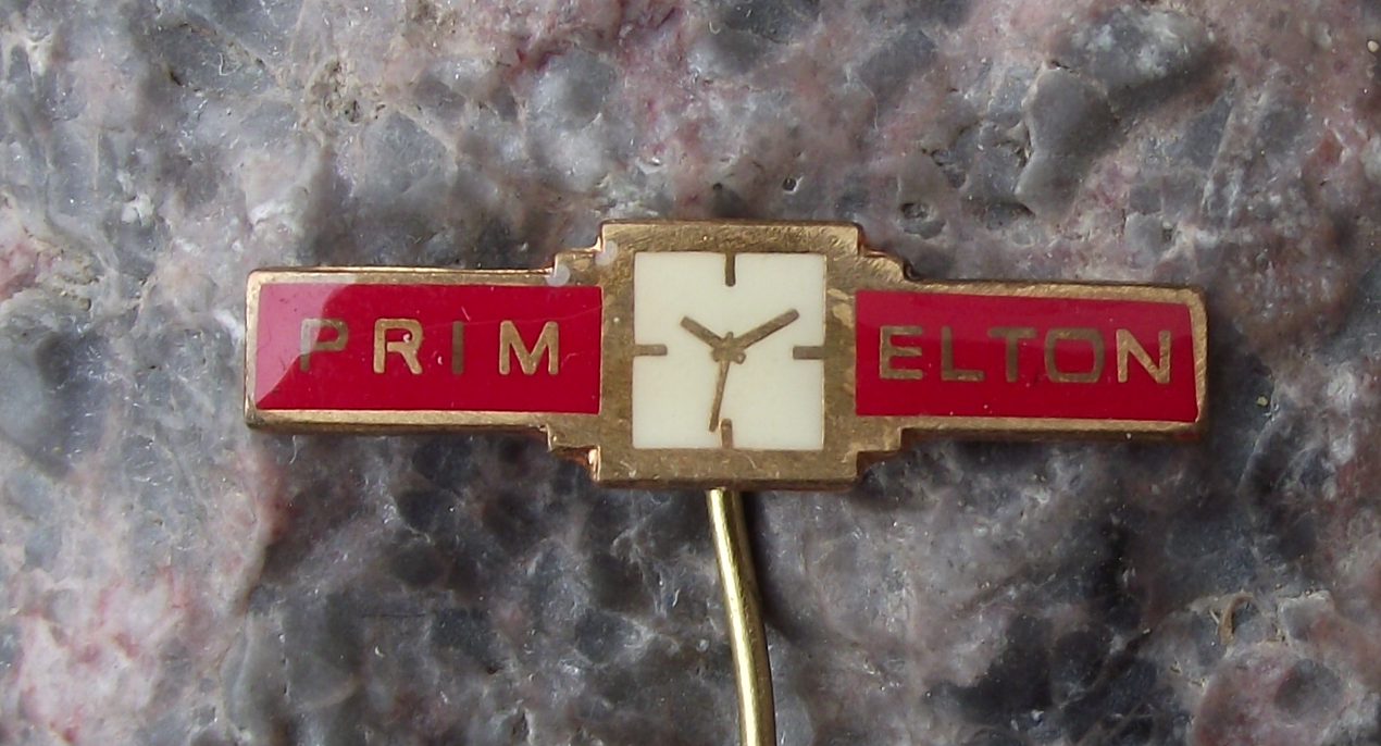 Vintage Prim Elton Czechoslovakia Watch Strap Clock Maker Pin Badge