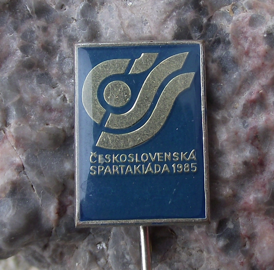 1985 Czech Spartakiad Mass Gymnastics Event Prague Celebration Pin Badge