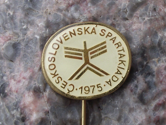 1975 Czech Spartakiad Mass Gymnastics Event Prague Celebration Pin Badge