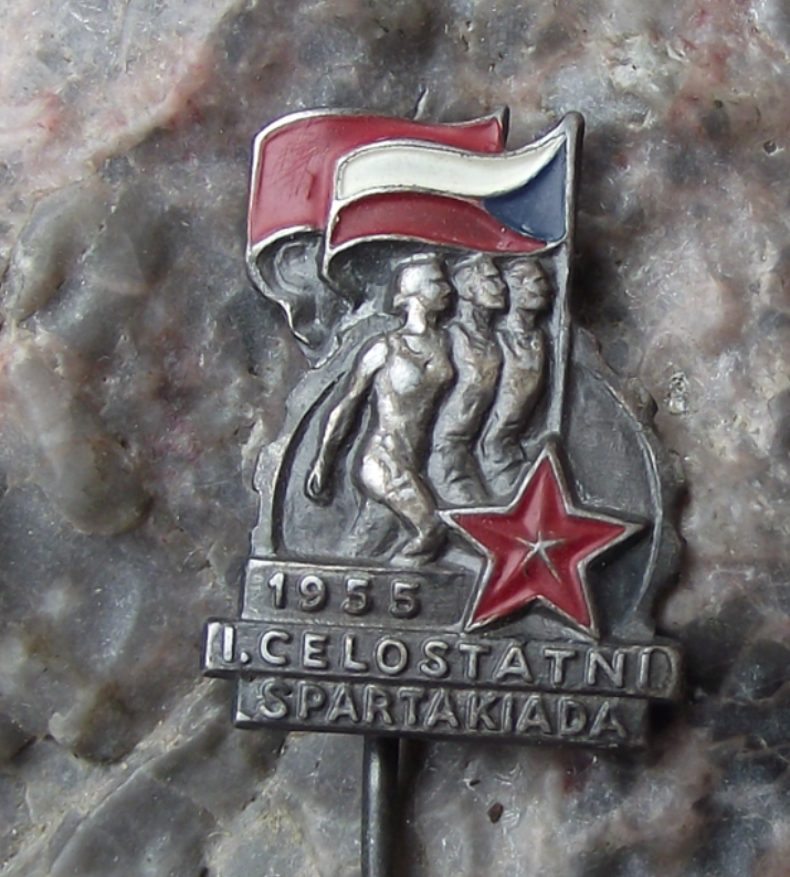 1955 Mass Gymnastics Event Prague Celebration Pin Badge