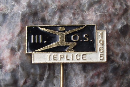 1965 Czech 3rd Spartakiad Mass Gymnastics Regional Event Teplice Pin Badge