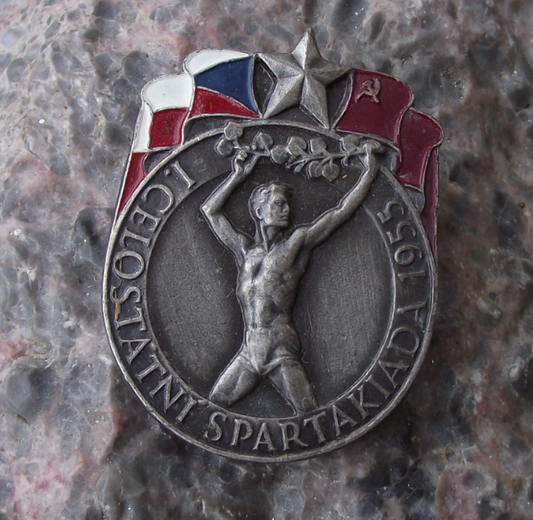 1955 1st All State Spartakiad Mass Gymnastics Event Czechoslovakia Pin Badge