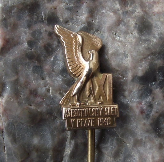 1948 Sokol Organisation 11th All State Gymnastics Display Prague Pin Badge