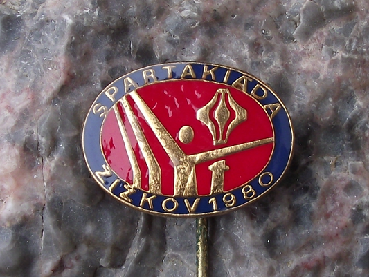 1980 Czech Spartakiad Mass Gymnastics Event Prague Zizkov Pin Badge