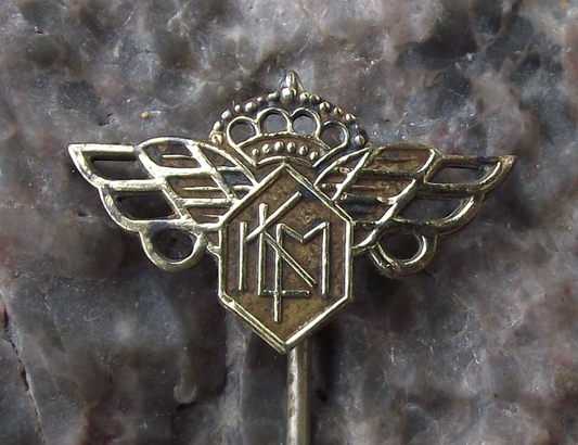 Vintage 1940s KLM Dutch Airlines Winged Logo Netherlands Holland Pin Badge