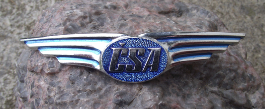 Vintage CSA Czech Airlines Wings Czechoslovakia Pin Badge