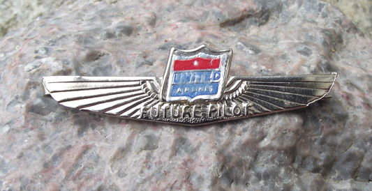 Vintage United Airlines Wings Future Pilot Pin Badge