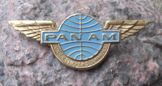 Vintage PanAm Pan Am Airlines Junior Clipper Stewardess Wings Pin Badge