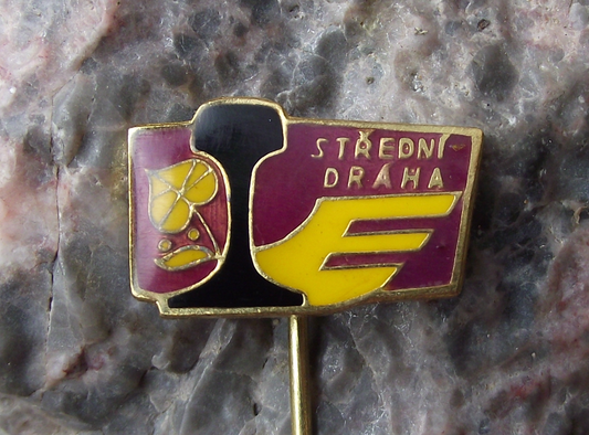 Vintage CSD Czech Central Region State Railways Steam Train Rail Pin Badge