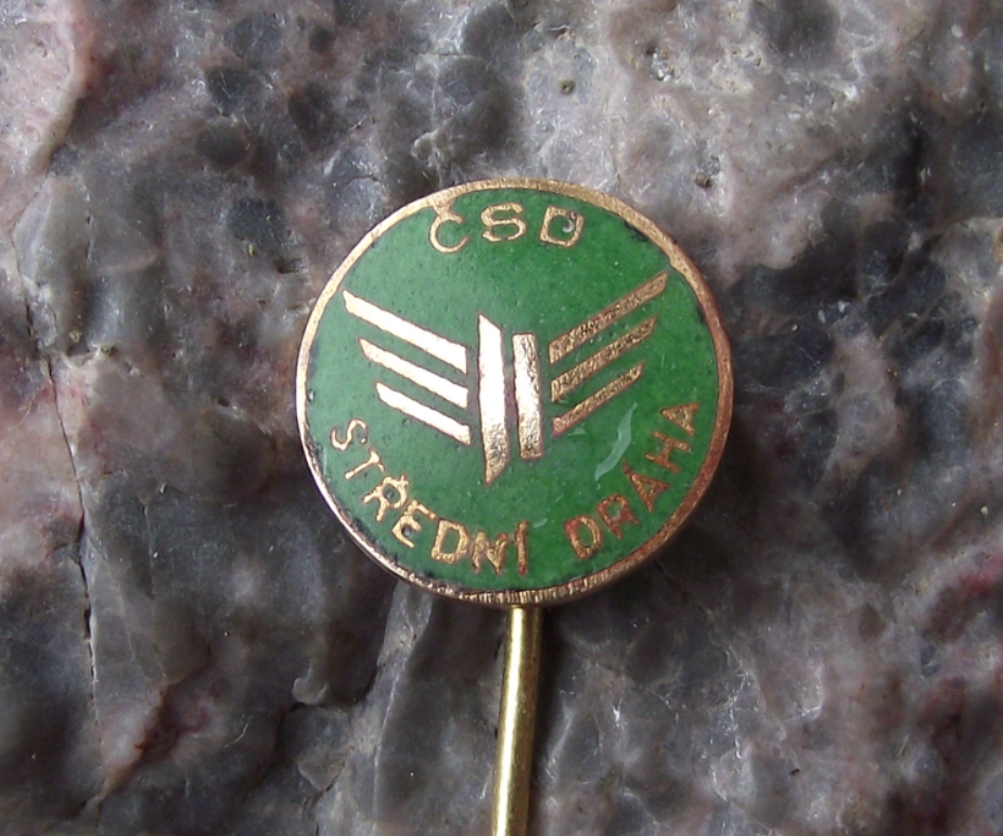 Vintage CSD Czech Central Region State Railways Wings Logo Train Rail Pin Badge