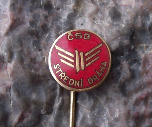 Vintage CSD Czech Central Region State Railways Wings Logo Train Rail Pin Badge