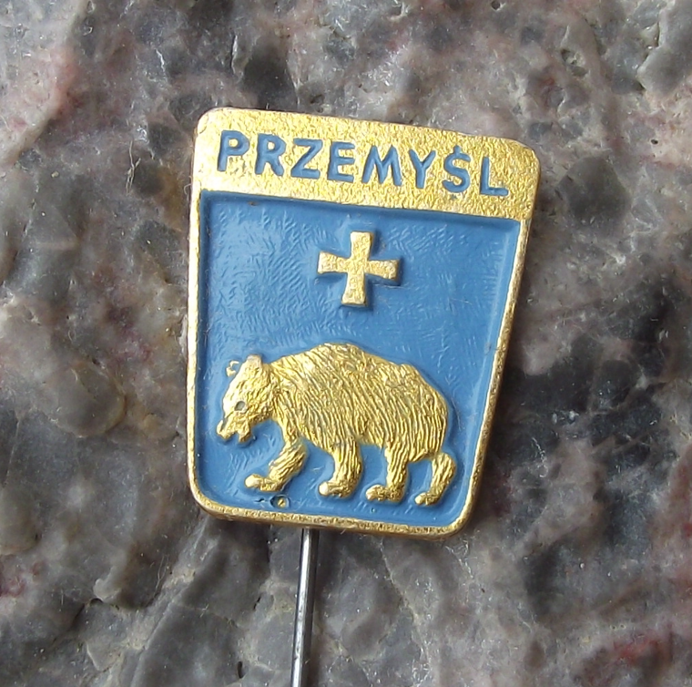 Vintage Poland Heraldic Polish City Przemysl Town Crest Pin Badge