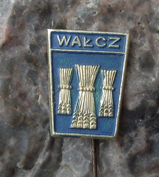 Vintage Poland Heraldic Polish City Walcz Town Crest Pin Badge