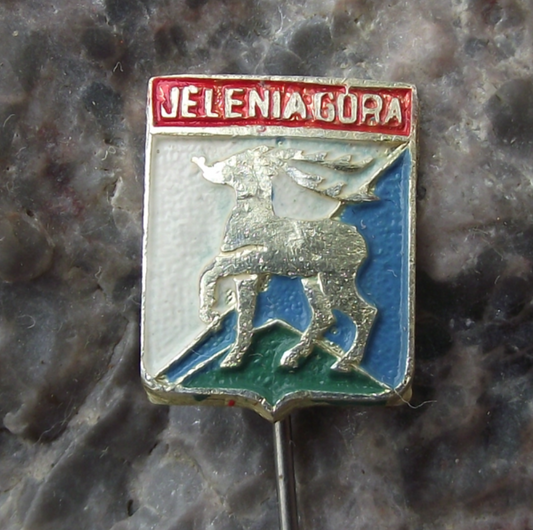 Vintage Poland Heraldic Polish City Town Jelenia Gora Crest Pin Badge