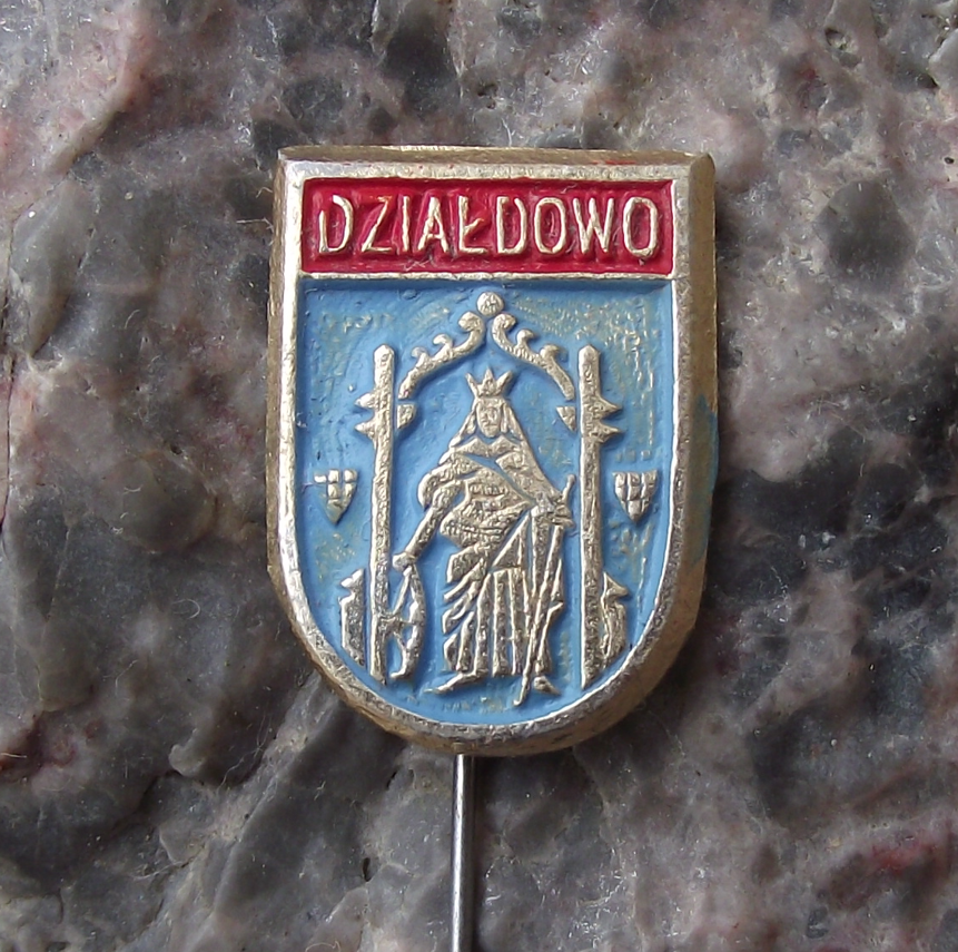 Vintage Poland Heraldic Polish City Town Crest Dzialdowo Pin Badge