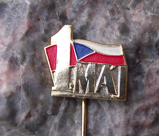 Vintage Czechoslovakia May day Mayday 1st May Czech Flag Spring Parade Pin Badge