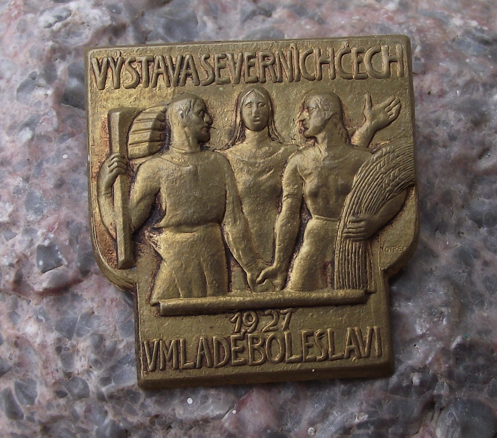 1927 Mlada Boleslav Northern Czechoslovakia Trade Show Messe Pin Badge