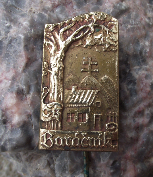 Vintage Baracnik Civic Association of Czechoslovakia Folklore Traditions Pin Badge