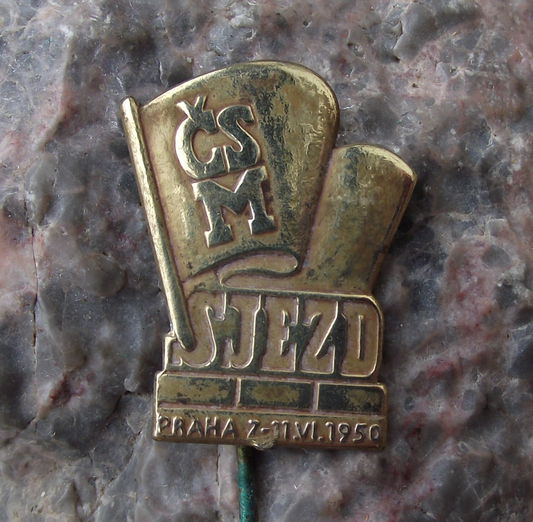 1950 CSM Czech Communist Youth Organisation Conference Pin Badge