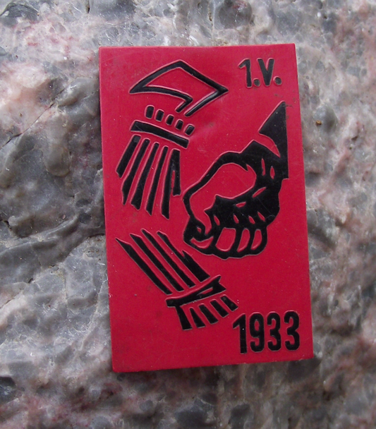 1933 Czechoslovakia May Day Celebration Anti Fascist Fasces Pin Badge