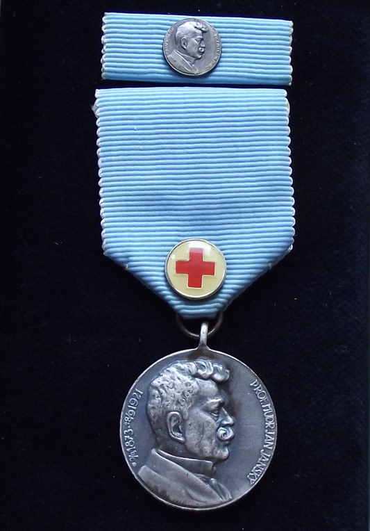 Vintage Czech Red Cross Medical Silver Medal Blood Donor Award