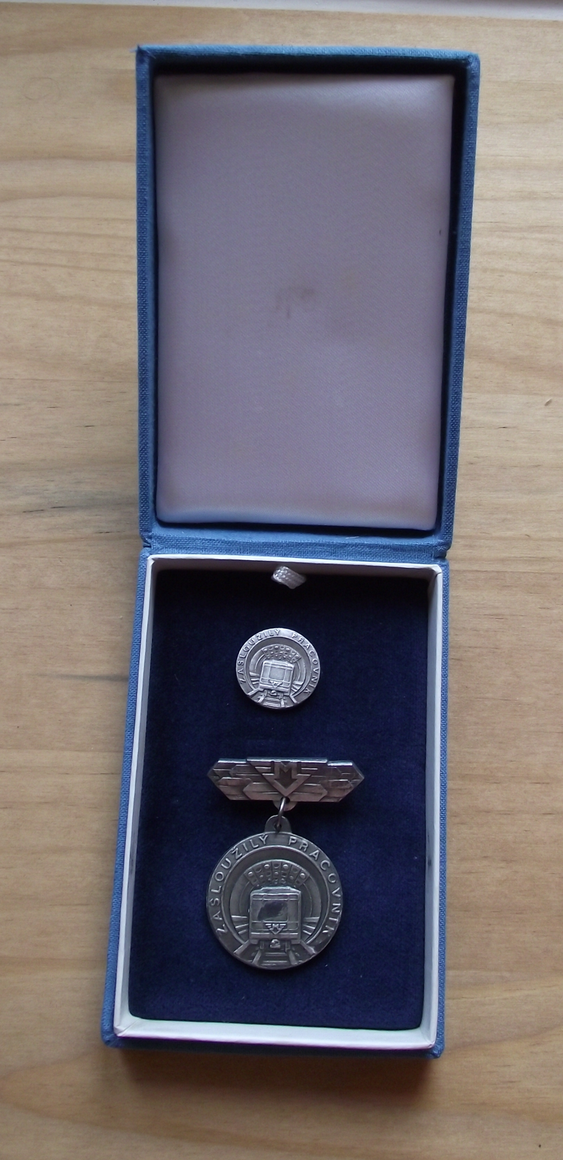 Vintage Czech Metro Underground Train Silver Medal Achievement Award