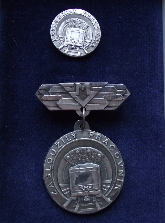 Vintage Czech Metro Underground Train Silver Medal Achievement Award