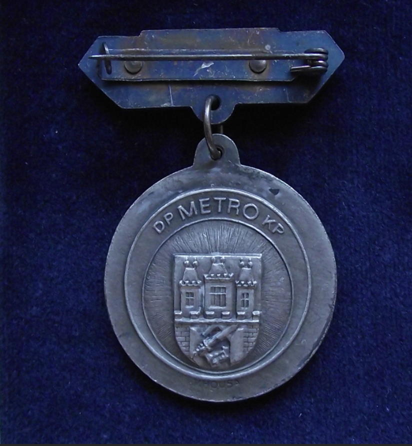 Vintage Czech Metro Underground Train Silver Medal Achievement Award